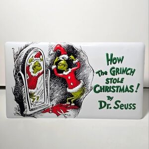 The grinch dr. Seuss metal license plate style sign with stand new